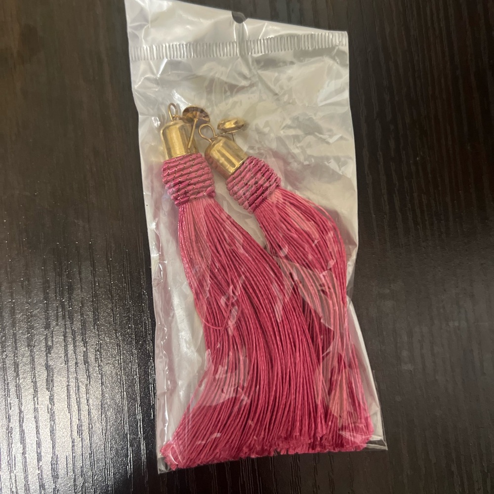 Pink tassel earrings